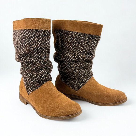 Women’s TOMS Serra Slouch Boots – Brown Sugar Faux Suede – Size 9 Boho Earthy - Picture 1 of 16